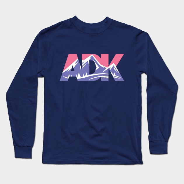 ADK Scape - Pink & Purple Long Sleeve T-Shirt by Designs by Dro